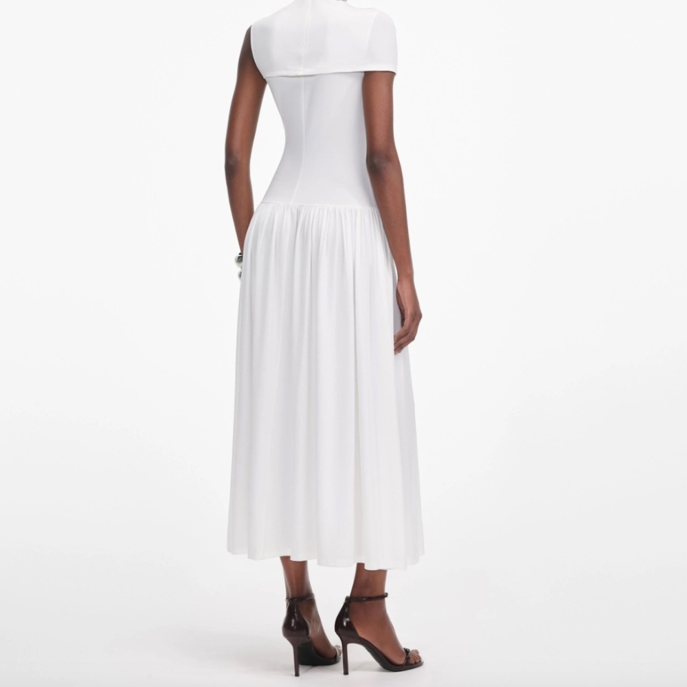 self-portrait White Jersey Cut Out Midi Dress - Size: US12 - MSRP $560 -  NWT - Picture 7 of 9
